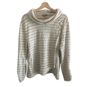 Habitat Striped Cowl Neck Top Textured Layered Lagenlook Large